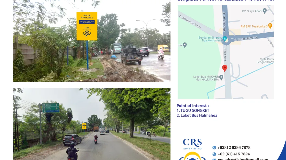 RIAU080 - Road Sign Jl SM Amin, Kec. Tampan, Pekanbaru 2X1.5V