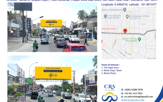 RIAU083 - Bando Jl Harapan Raya ( Imam Munandar ) depan Mulia Dept Store, Kec. Bukit Raya, Kota Pekanbaru, Riau 16x4HRIAU083 - Bando Jl Harapan Raya ( Imam Munandar ) depan Mulia Dept Store, Kec. Bukit Raya, Kota Pekanbaru, Riau 16x4H